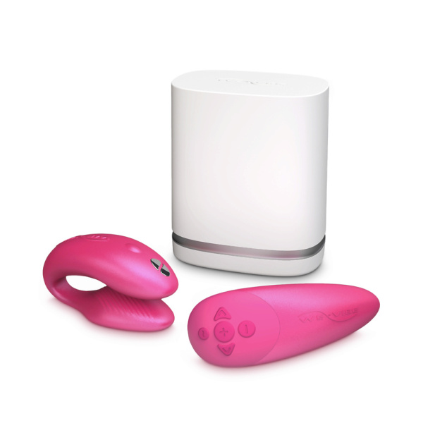 Вибратор для пар WE-VIBE Chorus розовый,силикон,7,8 см.