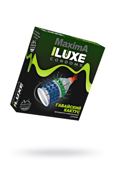 Презервативы Luxe, maxima, «Гавайский кактус», 18 см, 5.2 см, 1 шт.