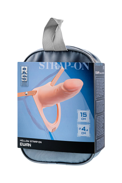 Фаллопротез RealStick Strap-On Ewan, TPE, телесный, 15 см