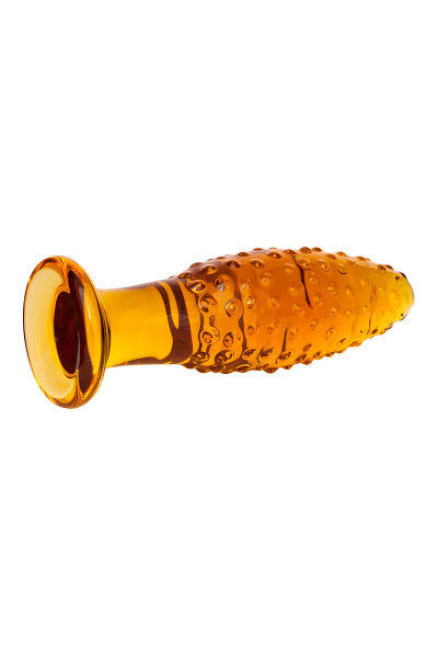 Анальная втулка Sexus Glass, стекло, желтая, 13 см, Ø 4 см
