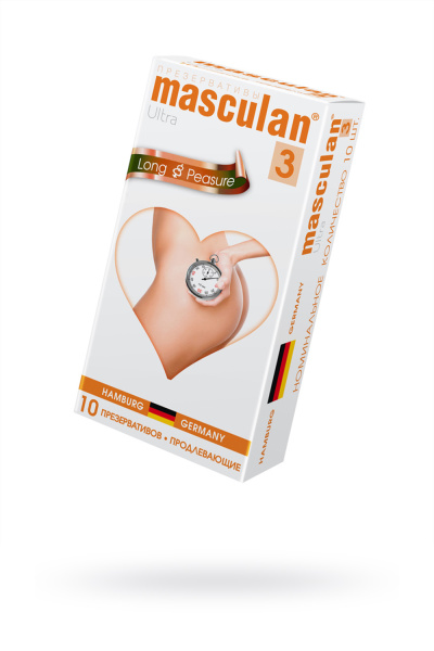 Презервативы Masculan Ultra 3,№10,кольца и пупырышки с анестетиком (Long Pleasure)
